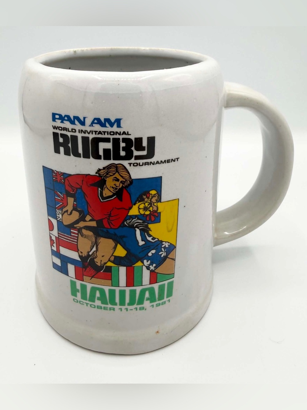1981 Pan Am Rugby World Cup Beer Mug